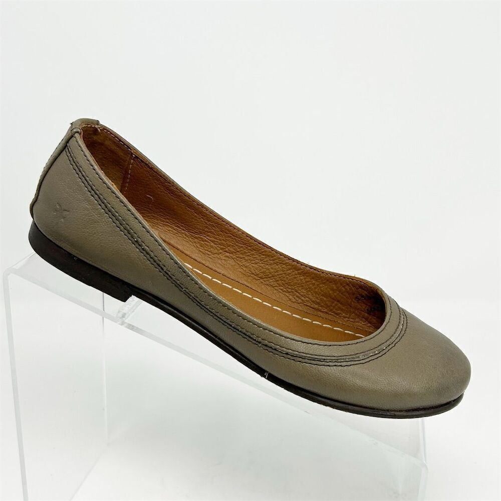 Frye Women's Carson Ballet Flats Taupe Brown Gray Leather Size 5.5 B Casual